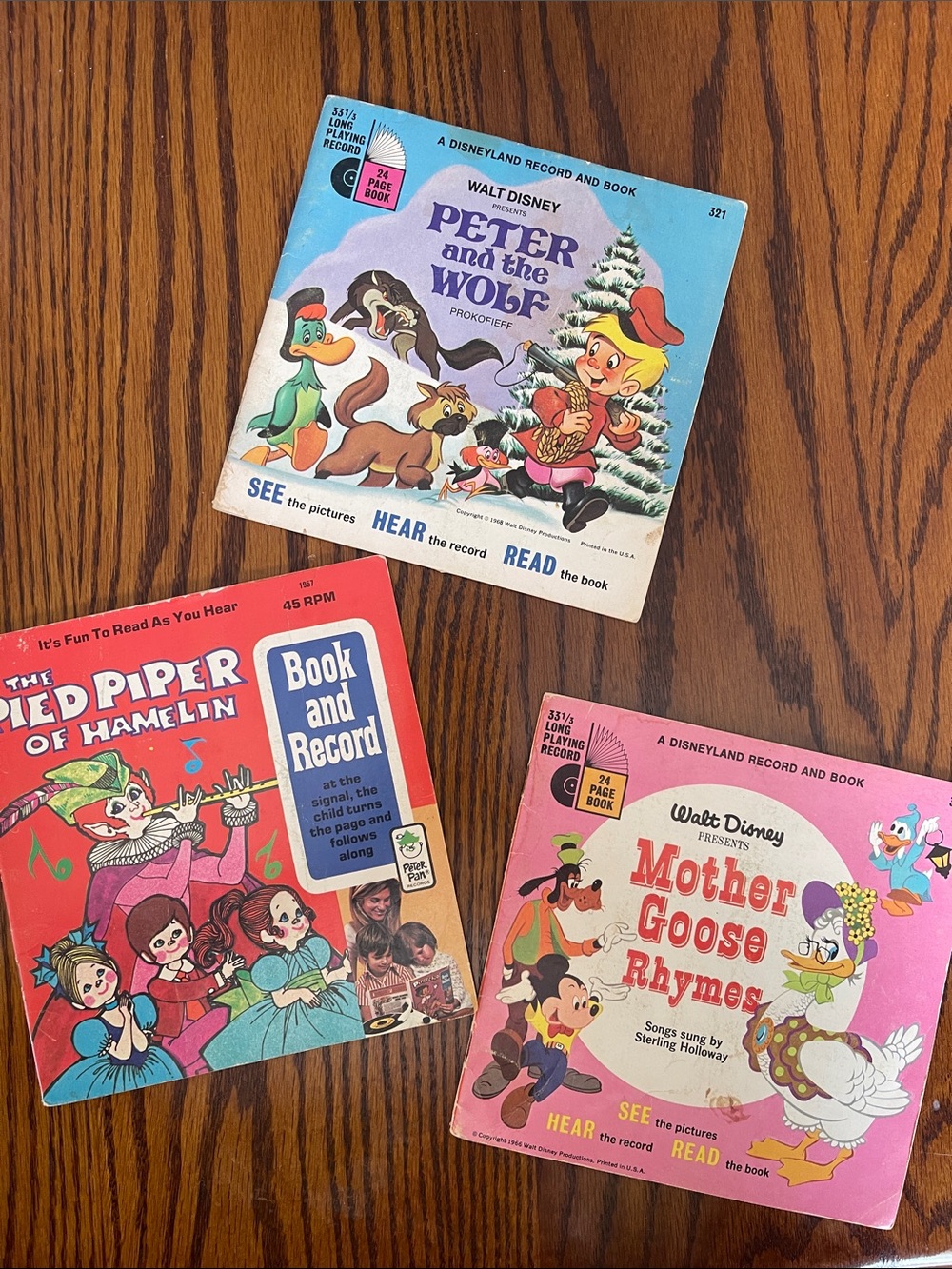 Disney and Peter Pan Record and Book -  Bundle of three